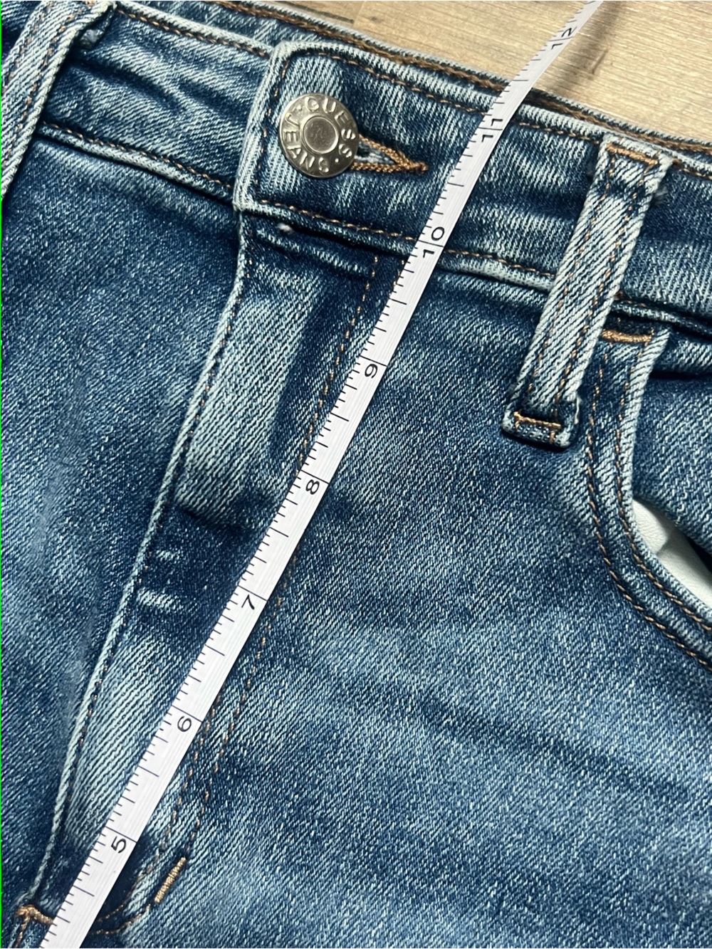 GUESS Blue Logo-Trim Flare Leg Jeans - Picture 2 of 7